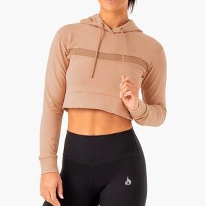 RYDERWEAR crop hoodie tan size L